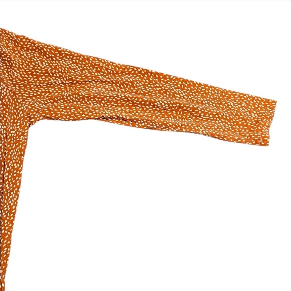 Duluth Trading Co Womens XL Burnt Orange Seed Print Pima Cotton Boat Neck Top - Picture 4 of 8